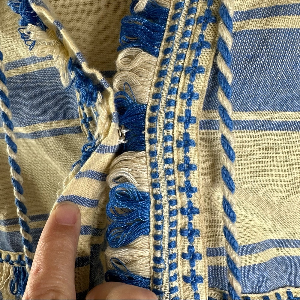 Dodo Bar Or Blue and Cream Striped Blouse - Picture 12 of 16